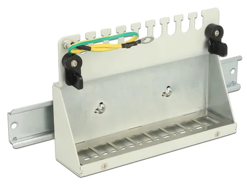 Delock Netzwerkpanel 8 Port Keystone Desktop grau - Detailfarbe: Grau - Montage: Wand - DIN-Rail - Desktop - Serie: Standard - E-Nr.: 0 - Schirmung: Ja - Schnittstellen: Keystone