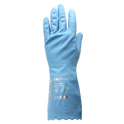 Weita Reinigungshandschuh Charlie L 1 Stück, Blau - Grösse: L - Detailfarbe: Blau - Eigenschaften: Keine Eigenschaft - Zertifikate: Keine Zertifizierung - Verpackungseinheit: 1 Stück - Material: Polyvinylchlorid (PVC)