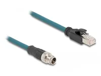 DELOCK M12 Adapterkabel X-kodiert 8 Pin ST zu RJ45,ST 50 cm