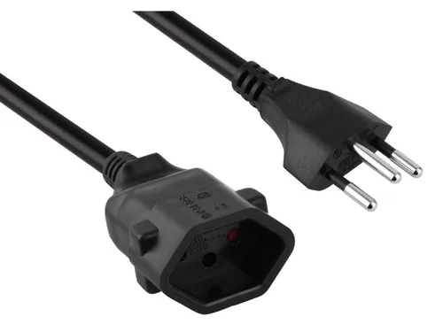 FURBER.power Verlängerungskabel T13-T12 2 m Schwarz - Anzahl Leiter: 3 - Detailfarbe: Schwarz - Kinderschutz: Ja - Steckereigenschaften: Angespritzt - Steckertyp Ausgang: T13 - Leiterquerschnitt: 1 mm²
