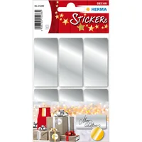Herma Stickers Weihnachtssticker 2.6 cm x 5.4 cm 3 Blatt à 6 Sticker, Silb. - Verpackungseinheit: 1 Stück - Material: Kunststoff - Detailfarbe: Silber - Produkttyp: Weihnachtssticker