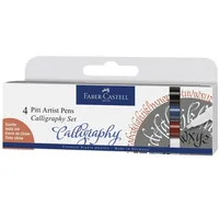 Faber-Castell Tuschestift Pitt Artist Pen Calligraphy Classic 4er Etui - Strichstärke: C - Set: Ja - Verpackungseinheit: 4 Stück - Eigenschaft-Stift: Wasserfest - Anwender: Kreativbedarf - Fasermaler & Fineliner Art: Tuschestift