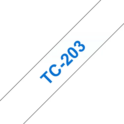 Brother TC-203 label-making tape Blue on white