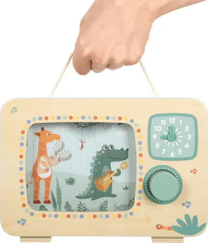 small foot Spieluhr Fernseher Safari - Altersempfehlung ab: 24 Monaten - Material: Holz - Kunststoff - Stoff - Textil - Nachhaltigkeit: FSC® - Detailfarbe: Mehrfarbig