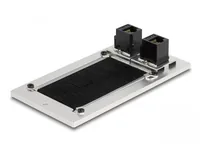 Delock Einbaurahmen mit Bürste und 2 x RJ45 Keystone Modul Cat.6 - Zubehörtyp Steckerleisten: Einbaurahmen