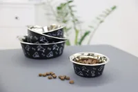 Kerbl Edelstahlnapf mit Motiv 1800 ml, Schwarz - Produkttyp: Futternapf - Tierart: Hund - Material: Edelstahl