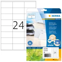 HERMA Universal-Etiketten 70 x 36 mm, 20 Blatt - Klebehaftung: Permanent - Drucker Kompatibilität: Laser - Inkjet - Anzahl Blatt: 20 × - Papierformat: A4 - Anzahl Etiketten: 480 - Etikettengrösse: 70 x 36 mm