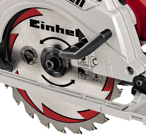 Einhell Handkreissäge TE-CS 165 - Ausstattung: Ohne Zubehör - Für Material: Holz - Set: Nein - Produktkategorie: Handkreissäge - Werkzeugaufnahme: Spindelarretierung - Akkusystem: Netzbetrieb (kein Akku)