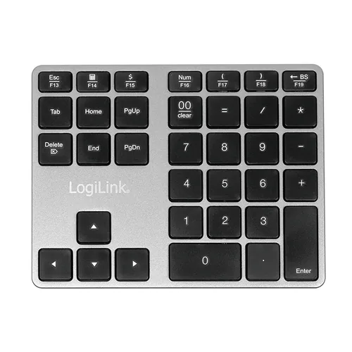 Logilink Keypad Bluetooth, mit 35 Tasten, ALU, Space grau