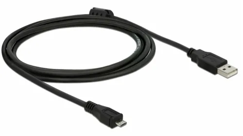 Delock USB 2.0-Kabel mit Ferritkern USB A - Micro-USB B 2 m - Kabeltyp: Daten- und Ladekabel - Detailfarbe: Schwarz - USB Standard: 2.0 (480 Mbps) - Länge: 2 m - USB Anschluss 2 (Endgerät): Micro-USB B - Geschlecht Anschluss 2 (Endgerät): Male (Stecker)
