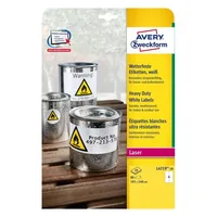 Avery Zweckform Laser-Etiketten 105 x 148 mm, 20 Blatt - Klebehaftung: Stark haftend - Drucker Kompatibilität: Laser - Anzahl Blatt: 20 × - Papierformat: A4 - Anzahl Etiketten: 80 - Etikettengrösse: 105 x 148 mm