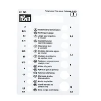 Prym Nadelmass zur Bestimmung der Stricknadelstärke, 1 Stück - Material: Kunststoff - Produkttyp: Nadelmass