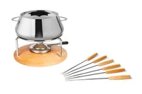 Stöckli Fleischfondue-Set Säntis 9 Teile, Edelstahl - Anzahl Personen: 6 - Materialtyp: Metall - Material: Edelstahl - Betriebsart: Gasbrenner - Kompatible Kochfelder: Glaskeramik - Gas - Induktion - Detailfarbe: Edelstahl