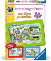 Ravensburger Puzzle Unterwegs mit Bus, Bahn und Flugzeug - Motiv: Tiere - Altersempfehlung ab: 2 Jahren - Tiefe: 15 cm - Eigenschaften: Zertifikat - Zertifikate: FSC - Breite: 21 cm