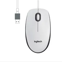 Logitech Maus M100 Optical - Maus-Typ: Standard - Maus Features: Scrollrad - Bedienungsseite: Universal - Detailfarbe: Weiss - Verbindungsart: Verkabelt - Schnittstelle: USB-A
