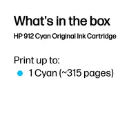 HP Tintenpatrone 912 cyan 3YL77AE OfficeJet 8010/8020 315 S.