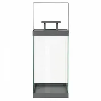 Blomus Laterne Finca 47 cm, Grau - Höhe: 47 cm - Detailfarbe: Grau - Detailmaterial: Glas - Stahl - Grundmaterial: Glas - Metall