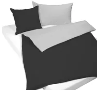 Nobilium Duvetbezug Mia 160 x 210 cm, Silber/Anthrazit - Eigenschaften: Keine Eigenschaft - Zertifikate: Keine Zertifizierung - Grösse: 160 x 210 cm - Motiv: Ohne Motiv - Detailfarbe: Silber - Anthrazit - Verschlusstyp: Reissverschluss