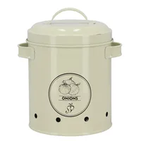 Esschert Design Vorratsdose für Zwiebeln Metall 2.1 l Beige Rund - Anwendungszweck: Gemüse - Zwiebel - Materialtyp: Metall - Set: Nein