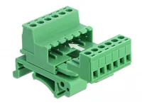 DELOCK Terminalblock Set f. Hutschiene 6Pin Rastermaß 5,08mm