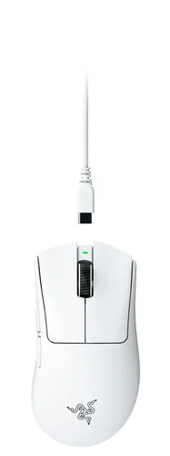 Razer Gaming-Maus DeathAdder V4 Pro White - Bedienungsseite: Rechtshänder - Maus Features: Griffige Seitenflächen - Integrierter Speicher - Programmierbare DPI-Einstellung - Programmierbare Tasten - Scrollrad - Umschaltbare DPI-Auflösung - Detailfarbe: We