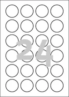 Avery Zweckform Runde Etiketten L3415-100 Ø 40 mm - Klebehaftung: Permanent - Drucker Kompatibilität: Inkjet - Laser - Anzahl Blatt: 100 × - Papierformat: A4 - Anzahl Etiketten: 2400 - Etikettengrösse: Ø 40 mm