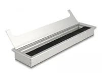 Delock Kabeldurchführung für Tischeinbau mit Bürste 300 x 80 x 28 mm silber