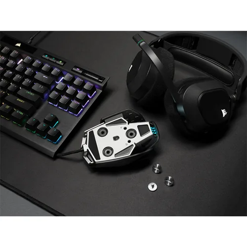 Corsair Gaming-Maus M65 RGB Ultra - Maus Features: Umschaltbare DPI-Auflösung - RGB-Beleuchtung - Daumentaste - Beleuchtung - Herausnehmbare Gewichte - Bedienungsseite: Rechtshänder - Detailfarbe: Lava Schwarz - Schwarz - Gewicht: 97 g - Verbindungsart: V