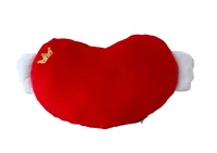 Dameco Kissen Herzform rot weiss mit Flügel und Reissverschluss - Breite: 22 cm - 42 cm - Detailfarbe: Rot - Nachhaltigkeit: Nicht angegeben - Bezug abnehmbar: Keine Angaben - Mit Bezug: Ja - Produkttyp: Kissen mit Füllung