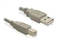 Delock USB 2.0-Kabel  USB A - USB B 1.8 m - Kabeltyp: Anschlusskabel - Detailfarbe: Grau - USB Standard: 2.0 (480 Mbps) - Länge: 1.8 m - USB Anschluss 2 (Endgerät): USB B - Geschlecht Anschluss 2 (Endgerät): Male (Stecker)