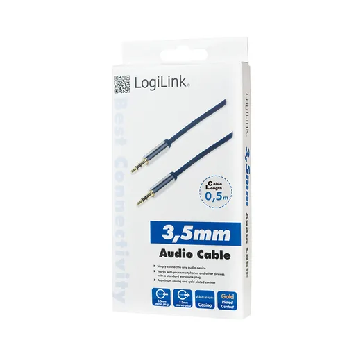 Logilink Audio-Kabel,3,5 mm 3-PinM zu 3,5 mm 3-PinM,bl 0,5