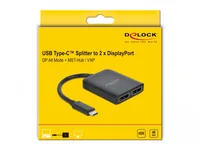 DeLOCK USB Type-C Splitter (DP Alt Mode) to 2 x DisplayPort MST / VXP