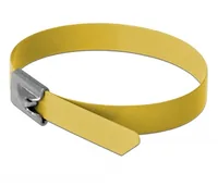 DELOCK Edelstahlkabelbinder L 200 x B 7,9 mm gelb 10 Stück