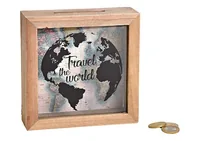G. Wurm Spardose Travel the world 5 x 15 x 15 cm - Breite: 15 cm - Höhe: 15 cm - Länge: 5 cm - Produkttyp Geschenke: Spardosen - Motiv: Weltkarte