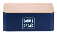 Relaxdays 4052025856564 bread box Rectangular Dark Blue, Light brown Bamboo, Metal