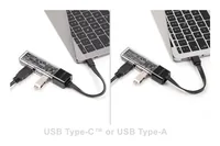 Delock USB-Hub USB-C/A - 4x USB-A 3.0 - Stromversorgung: USB-C - Anzahl Ports: 4 - Detailfarbe: Schwarz - USB Standard: 3.0/3.1/3.2 Gen 1 (5 Gbps) - USB Anschluss 2 (Endgerät): USB-A - USB Anschluss 1 (Quelle): USB-A - USB-C