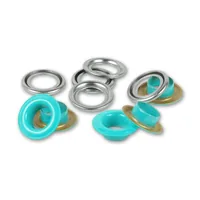Prym Ösen mit Scheiben, 8 mm Mint, Silber - Verpackungseinheit: 32 Stück - Detailfarbe: Silber - Mint - Produkttyp: Ösen