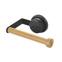 MSV Toilettenpapierhalter Nature/Schwarz matt - Anzahl Rollen: 1 - Befestigung: Saugnapf - Detailfarbe: Nature - Schwarz matt - Detailmaterial: Stahl - Bambus - Grundmaterial: Metall - Bambus - Aufhängevorrichtung: Nein