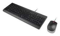 Lenovo Essential Wired Combo Black US Euro clavier Souris incluse Universel USB Noir