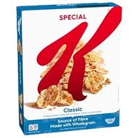 Kellogg's Cerealien Special K Classic 450 g - Produkttyp: Getreide - Nährwertangabe pro: 100 g - Energiegehalt (in kj): 1667 KJ - Energiegehalt (in kcal): 393 Kcal - Fett: 1.3 g - Gesättigte Fettsäuren: 0.3 g