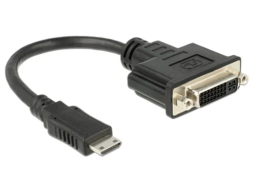 Delock Adapterkabel Mini-HDMI – DVI-D Schwarz - Kabeltyp: Adapterkabel - Videoanschluss Seite A: Mini-HDMI (HDMI-C) - Videoanschluss Seite B: DVI-D