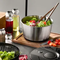 GEFU Salatschleuder Push It Ø 25 cm - Material: Edelstahl - Kunststoff - Detailfarbe: Silber - Schwarz - Spülmaschinenfest: Nein - Durchmesser: 25 cm - Systemart: Drucksystem