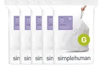 Simplehuman Müllbeutel Code G, 30 l, 100 Stück - Parfümiert: Nein - Volumen: 30 l - Trageriemen: Ja - Material: Kunststoff