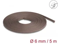 Delock Geflechtschlauch nagerfest, 5 m x 6 mm Braun - Detailfarbe: Braun - Produkttyp: Kabelschlauch - Ausstattung Kabelmanagement: Elastisch - Wiederverwendbar - Zuschneidbar - Breite: 6 mm - Länge: 5 m - Material: Polyester