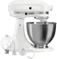 KitchenAid Küchenmaschine Classic 5K45SSSWH Weiss - Funktionen: Kneten - Mixen - Rühren - Schlagen - Detailfarbe: Weiss - Gerätetyp: Küchenmaschine - Leistungsaufnahme Betrieb: 325 W - Timerfunktion: Nein - Display vorhanden: Nein
