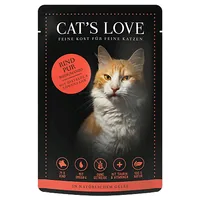 Cat's Love Nassfutter Adult Rind, 85 g - Tierbedürfnis: Kein besonderes Bedürfnis - Geschmacksrichtung: Rind - Zertifikate: Keine Zertifizierung - Fleischsorte: Rind - Packungsgrösse: 85 g - Futtereigenschaft: Getreidefrei - Ohne künstliche Zusätze - Glut