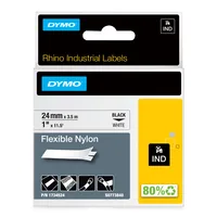 DYMO Rhino Band Nylon 24mmx3.5m schwarz->weiß