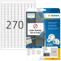 HERMA Universal-Etiketten 1.78 x 1 cm, 6750 Etiketten - Klebehaftung: Selbstklebend - Drucker Kompatibilität: Laser - Inkjet - Anzahl Blatt: 25 × - Papierformat: A4 - Anzahl Etiketten: 6750 - Etikettengrösse: 17.8 x 10 mm
