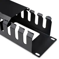 StarTech.com Horizontal 2U Server Rack Cable Management Finger Duct w/ Cover - 19" Network Rack Wire Duct Raceway Panel - Slotted Wire Duct