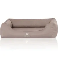 Knuffelwuff Hunde-Bett Leon Velour XXXL, 155 x 105 cm, Beige/Grau - Breite: 105 cm - Länge: 155 cm - Detailfarbe: Beige - Grau - Tierart: Hund - Produkttyp: Bett